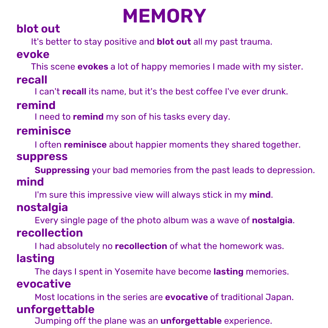 VOCABULARY Memories